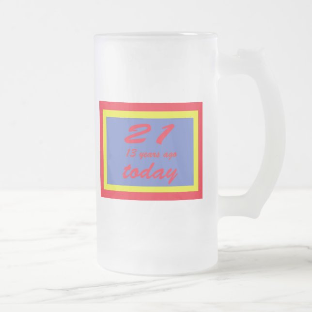 34 birthday frosted glass beer mug (Right)