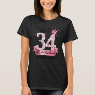 34 & Fabulous I Pink White Party Group Candid Phot T-Shirt