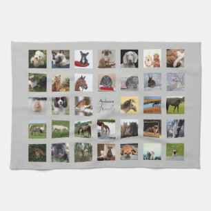 34 PHOTO COLLAGE Can EDIT COLOR - ANY Occasion Tea Towel