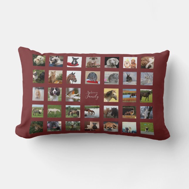 34 PHOTO COLLAGE Pillow  - ANY COLOR (Front)