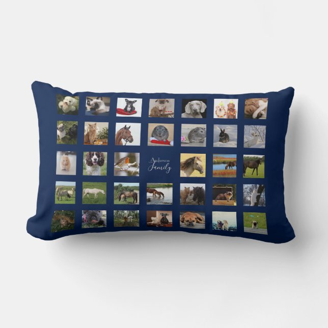 34 PHOTO COLLAGE Pillow  - ANY COLORS (Front)