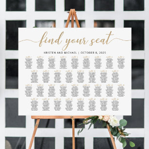 34 Tables Find Your Seat Seating Chart Plan