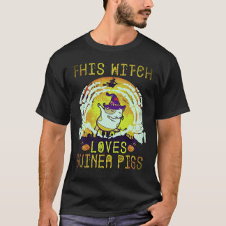34 This Witch Loves Guinea Pigs Halloween T-Shirt