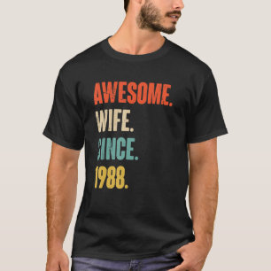 34 Wedding Anniversary For Her Awesome Wife Sinc T-Shirt