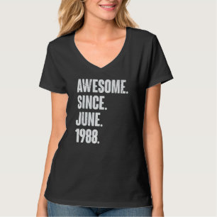 34 Year Old 34th Birthday Awesome Since June 198 T-Shirt