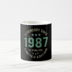 34 Year Old Bday 1987 Legend Since 34th Birthday Coffee Mug