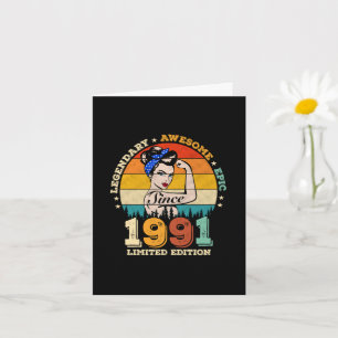 34 Year Old Bday Vintage 34th Birthday Gift Women Card
