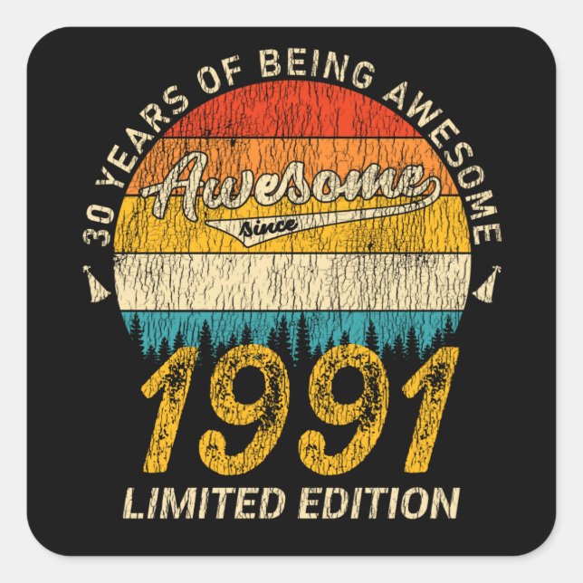 34 Year Old Birthday Legend 34th Birthday Gift Square Sticker (Front)