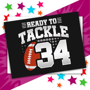 34 Year Old Tackle Football Party 34th Birthday Postcard