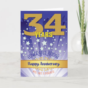 34 Year Recovery Anniversary Bold Numeral Card