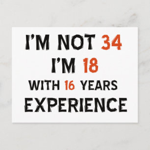 34 years old designs postcard