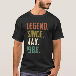 34 Years Old Legend Since May 1988 34th Birthday T-Shirt