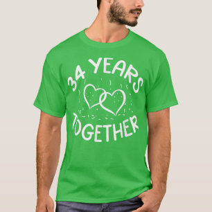 34 Years Together 34th Anniversary Happy Husband W T-Shirt