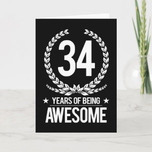 34th Birthday (34 Years Of Being Awesome) Card