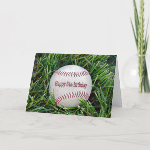 34th birthday baseball in grass card