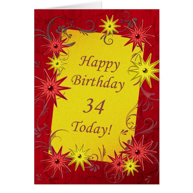 34th Birthday card (Front)