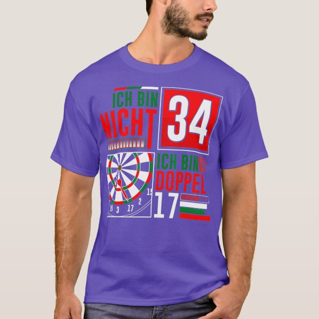 34th Birthday Darts Funny Saying Darts Sayings T-Shirt (Front)