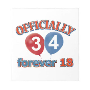 34th birthday designs notepad