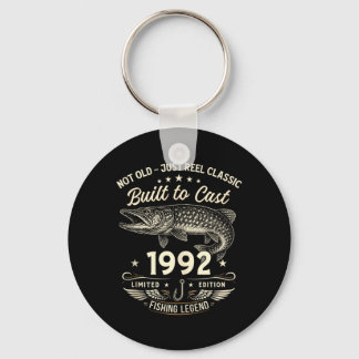 34th Birthday Fishing Gift Men Original 1992 Lied Key Ring