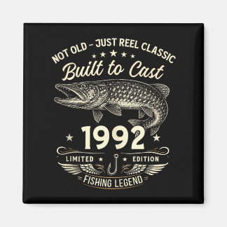 34th Birthday Fishing Gift Men Original 1992 Lied Magnet