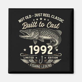 34th Birthday Fishing Gift Men Original 1992 Lied Magnet