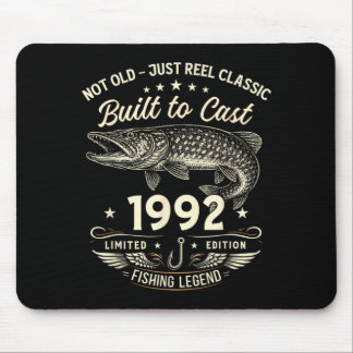34th Birthday Fishing Gift Men Original 1992 Lied Mouse Mat