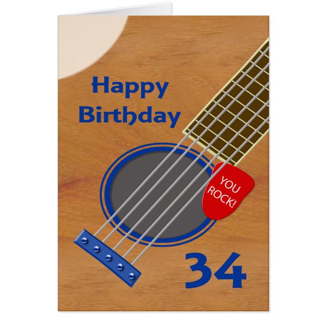 34th Birthday Guitar Player Birthday (Front)