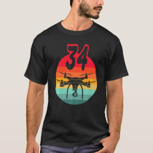 34th Birthday I Retro Remote Control Drones With C T-Shirt