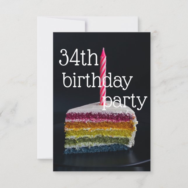 34th birthday invitation (Front)