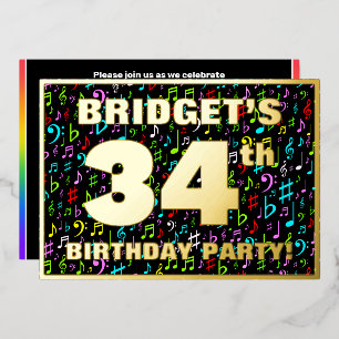 34th Birthday Party — Fun, Colourful Music Symbols