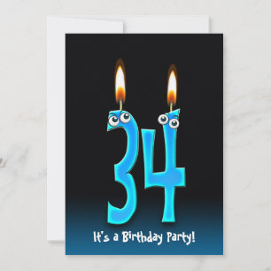 34th Birthday Party Invite