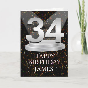 34th Birthday Spotlights Add A Name Card