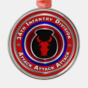 34th Infantry Division Keepsake Christmas Metal Tree Decoration