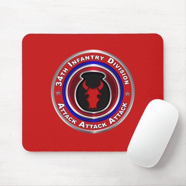 34th Infantry Division  Mouse Mat (With Mouse)