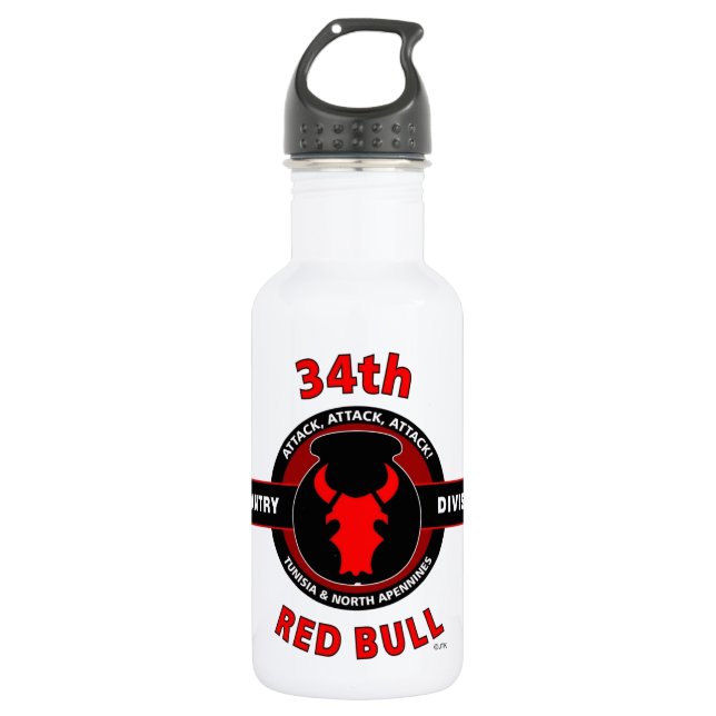 34TH INFANTRY DIVISION" RED BULL" 532 ML WATER BOTTLE (Front)