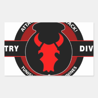 34TH INFANTRY DIVISION" RED BULL" RECTANGULAR STICKER