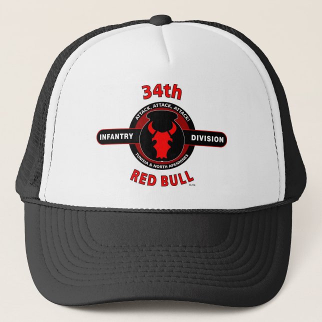 34TH INFANTRY DIVISION" RED BULL" TRUCKER HAT (Front)