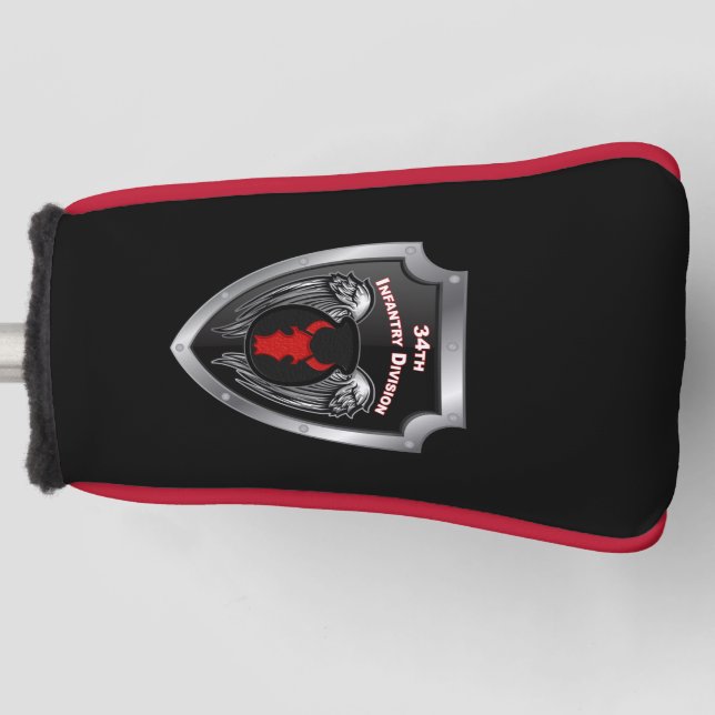 34th Infantry Division Shield  Golf Head Cover (Front)