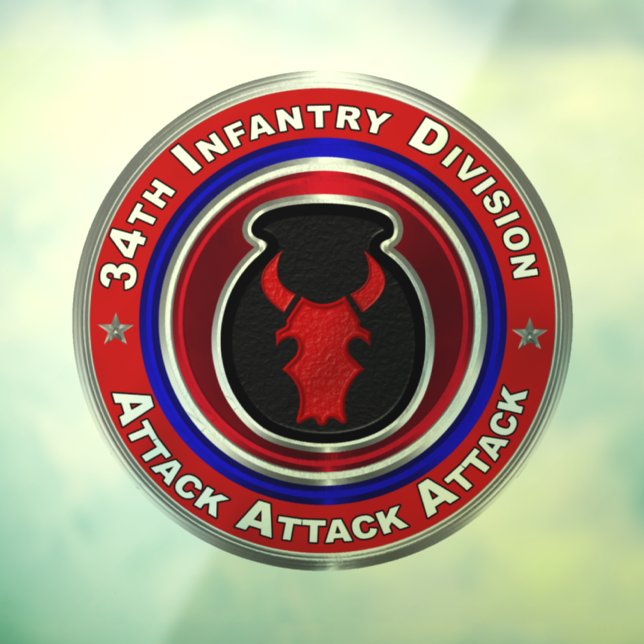 34th Infantry Division  Window Cling (Sheet 3)