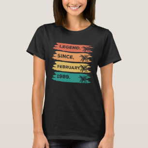 34th Vintage Birthday Legend Since February 1989 T-Shirt