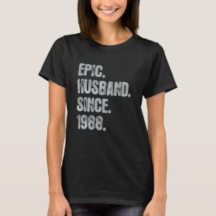 34th Wedding Aniversary For Him Epic Husband Since T-Shirt