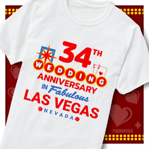 34th Wedding Anniversary Fabulous Las Vegas Couple T-Shirt