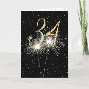 34th wedding anniversary sparklers card