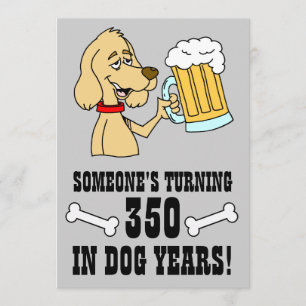 350 Dog Years 50th Birthday Party Invite