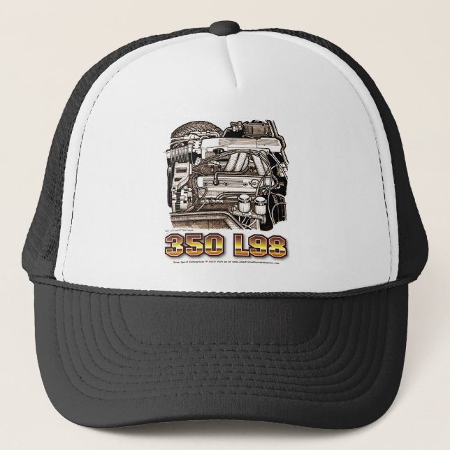 350 L98 Corvette Engine Trucker Hat (Front)