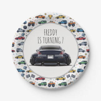 350Z Car Birthday Invitation | Stanced & Lowered R Paper Plate