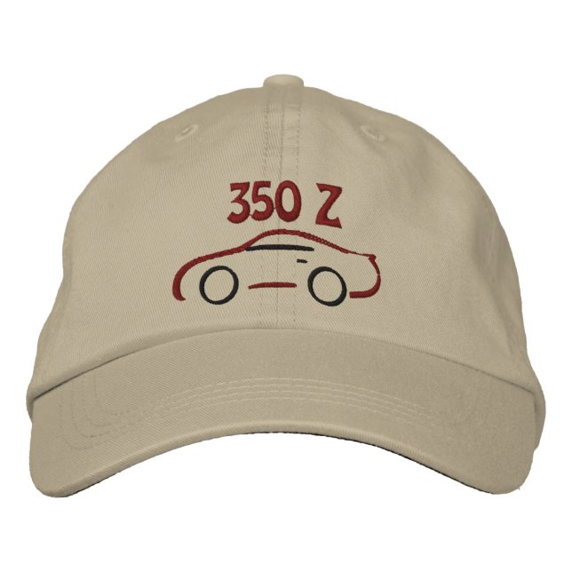 350Z Red Black Stitch Embroidered Cap (Front)