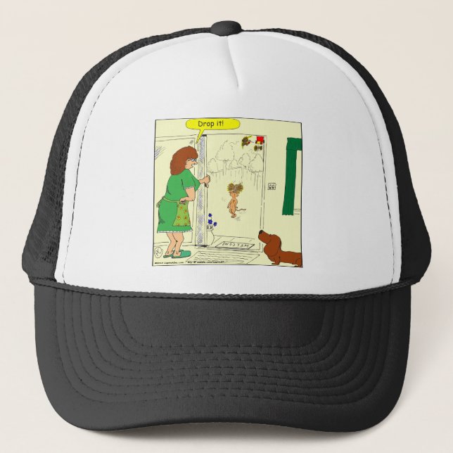 355 drop it Cartoon Trucker Hat (Front)