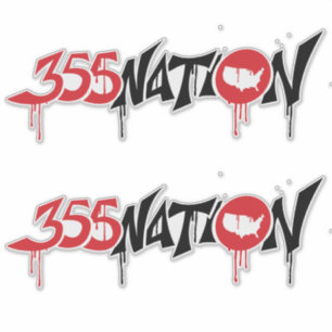 355Nation Graffiti Style Logo Sticker