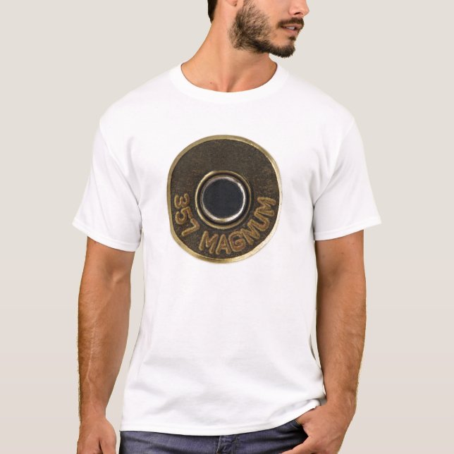 357 Magnum brass shell casing T-Shirt (Front)